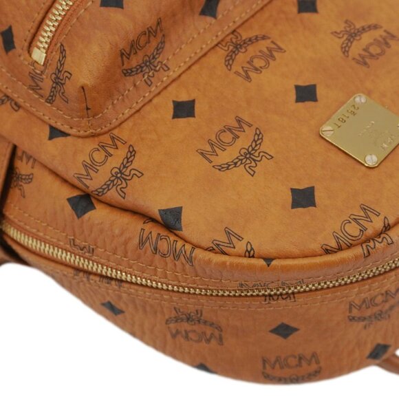 MCM  Stark Side Stud Visetos Canvas Backpack Bag Cognac main image 6